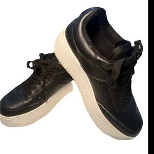 Steve Madden Black and White Platform Sneakers